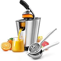 Zulay Powerful Electric Orange Juicer Squeezer - Stainless Steel Citrus Juicer Electric With Soft Touch Grip and Lemon Squeezer Stainless Steel - Premium Quality, Heavy Duty Solid Metal Squeezer Bowl