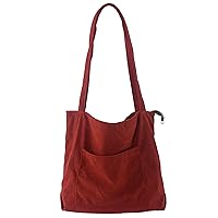 TCHH-DayUp Corduroy Tote Bag for Women Girl Canvas Handbags Shoulder Purse
