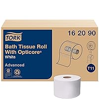 Tork OptiCore Mid-size Toilet Paper Roll White T11, Advanced, 2-ply, 36 x 865 sheets, 162090