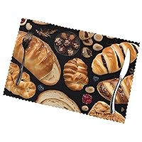 (Cheese Sandwiches) Set of 6 Placemat, Holiday Banquet Kitchen Table Decoration Flower Mats, Waterproof, Easy to Clean, 12 X 18 Inches