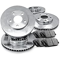 R1 Concepts Front Rear OE Replacements Brake Rotors with Ceramic Pads Compatible For 2014-2019 Mercedes-Benz CLA250, GLA250