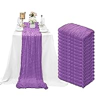 15 Pack Cheesecloth Table Runner 10Ft Gauze Cheese Cloth 35x120 Inch Boho Table Runner Holiday Table Runner Table Cover for Mother's Day Wedding Birthday Party Bridal Shower Boho Table Décor (Purple)