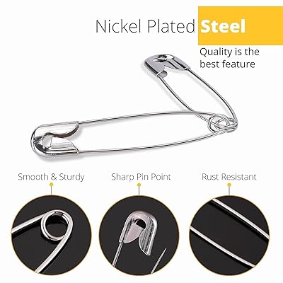 Mr Pen- Safety Pins, 300 Pack, Assorted Sizes, Golden, Safety Pins for Clothes, Large Safety Pins, Safety Pins Assorted, Small Safety Pins, Safety