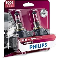 Philips 9006 VisionPlus Upgrade Headlight Bulb with up to 60% More Vision, 2 Count (Pack of 1)