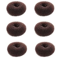 Extra Small Hair Bun Maker for Kids, 6 PCS Chignon Hair Donut Sock Bun Form, Mini Hair Doughnut Shaper (Small Size 2.4 Inch, Dark Brown)