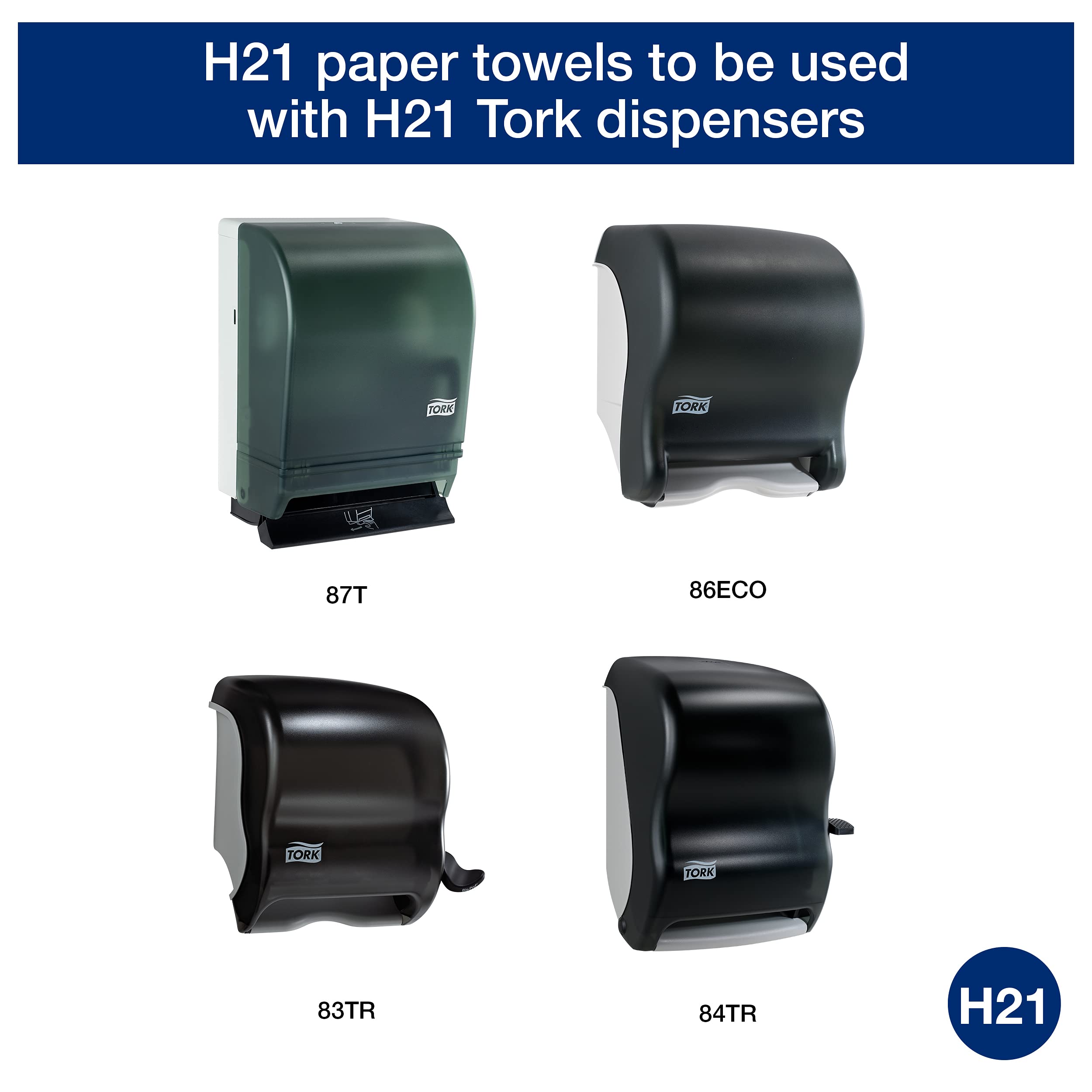 Tork Paper Hand Towel Roll Natural H21, Universal, 100% Recycled Fiber, 6 Rolls x 800 ft, RK8002