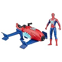 Marvel Epic Hero Series Web Splashers Spider-Man Hydro Jet Blast, 4-Inch Action Figure and Vehicle Playset, Super Hero Toys for Kids 4 and Up