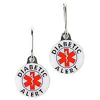 Diabetic Alert Tags. Double Sided. All-Metal. (2 Piece Set.)