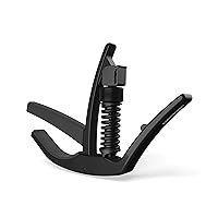 Planet Waves by D'Addario Planet Waves Guitar Capo – NS Artist - For 6-String Electric and Acoustic Guitars - Single Hand Use – Integrated Pick Holder -Black