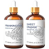 HIQILI Frankincense Essential Oil and Sweet Orange Essential Oil, 100% Pure Natural for Diffuser - 3.38 Fl Oz