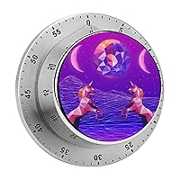 Kitchen Timer Purple Unicorn Magnetic Countdown Clock for Cooking Teaching Studying