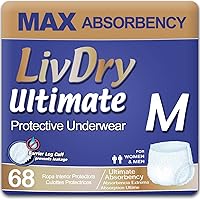 Ultimate Adult Incontinence Underwear, High Absorbency, Leak Cuff Protection, Medium, 68-Pack
