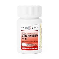 GeriCare Extra Strength Acetaminophen Pain Relief Fever Reducer Tablets, Strength 500mg Tablet | Joint, Muscle, Arthritis, Back Pain Relief 100 Count (Pack of 1)