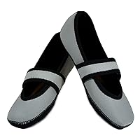 Betsy Lou Women's Shoes, Foldable & Flexible Flats, Slipper Socks, Travel Slippers & Exercise Shoes, Dance Shoes, Yoga Socks, House Shoes, Indoor Slippers, Gray, X-Large