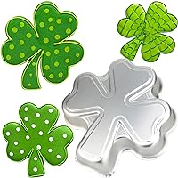 9.5-INCH St. Patrick's Day Shamrock Cake Pan Clover Mould Aluminum 3D DIY Cake Baking Pan for Birthday, Anniversary, Party, Christmas