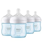 Natural Baby Bottle with Natural Response Nipple, Blue, 4oz, 4pk, SCY900/24