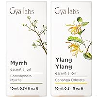 Myrrh Oil for Skin & Ylang Ylang Essential Oil for Skin Set - 100% Pure Therapeutic Grade Essential Oils Set - 2x10ml - Gya Labs