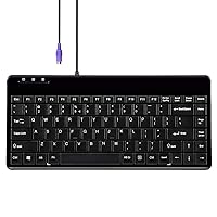 PERIBOARD-409P Wired PS2 Mini Keyboard, Black, US English Layout