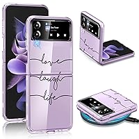 Transparent Slim Galaxy Z Flip 3 Case Compatible with Samsung Galaxy Z Flip 3 5G Phone Case, Cute Flowers Clear TPU Bumper Shockproof Protective Cover Cases for Samsung Z Flip 3 2023 (A)