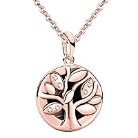 Charmbar Crystal Family Tree of Life Necklace - Rose Gold plated 925 Sterling Silver - Gift boxed