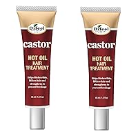 Difeel Hot Oil Hair Treatment with Castor Oil 1.5 oz. (Pack of 2) - Natural Castor Oil for Hair Growth
