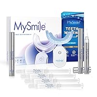 MySmile Teeth Whitening Light and 4Pcs Deluxe Whitening Gel and 2Pcs Tooth Whitening Pen, Helps Remove Years of Stains from Coffee, Soda, Wines, Smoking, Food