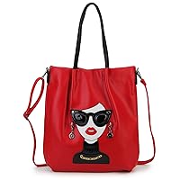 Fashion Purses for Women Novelty Lady Face Top Handle Satchel Handbags Funky Shoulder Bag Tote Bag