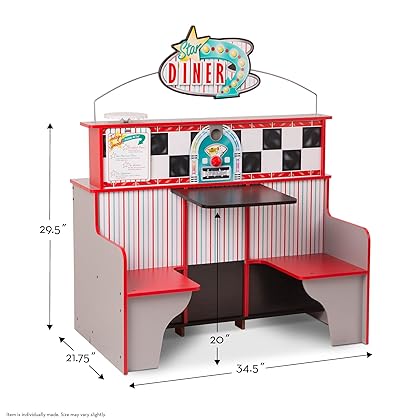 Melissa & Doug Double-Sided Wooden Star Diner Restaurant Play Space