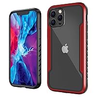 Compatible with iPhone 12/12 Pro/12 mini/12 Pro Max Case Military Grade Drop Tested, Back Clear,Shock Absorbing Protection,Durable Metal Anodized Aluminum Frame+TPU+PC