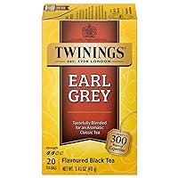 Twinings Earl Grey Individually Wrapped Black Tea Bags, 20 Count (Pack of 6), Caffeinated, Flavoured with Citrus and Bergamot, Enjoy Hot or Iced