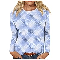 FYUAHI Fashion Clothes for Women Casual Round Neck Long Sleeve Printed T-Shirt Top