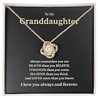 To My Beautiful Granddaughter Necklace I Love You Always And Forever Jewelry Gifts, Love Gift For Adults Or Girls On Her Birthday, Graduation, Wedding, Valentines From Grandfather And Grandmother.