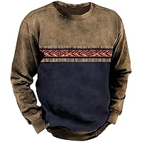 Men Fashion Casual Sweatshirt Large Size Loose 3d Digital Print O Neck Pullover Tops Long Sleeve Retro Tshirt