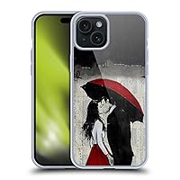 Head Case Designs Officially Licensed LouiJoverArt A New Kiss Red Ink Soft Gel Case Compatible with Apple iPhone 15 Plus and Compatible with MagSafe Accessories