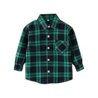 Toddler Baby Boys Girls Flannel Plaid Shirts Jacket Button Down Lapel Coats Long Sleeve Fall Winter Clothes