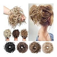 Bun Hair Piece Fluffy Tousled Updo Messy Hair Bun Hairpiece, Synthetic Curly Bun Hair Extensions with Elastic Band Instant Ponytail Hairpiece for Women Bun Extension (Color : 613C)