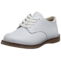 FOOTMATES Willy Lace-Up Leather Oxford Girls and Boys Dress Shoes with Wide Toe Box and Custom-Fit Insoles, Non-Marking Outsoles - for Infants, Toddlers, and Little Kids, Ages 0-8