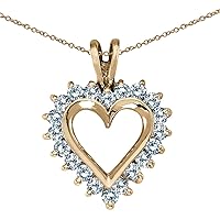 14K Yellow Gold Diamond Heart Pendant (chain NOT included)