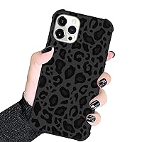 KANGHAR Case Compatible with iPhone 12 Pro Max,Black Leopard Design,Tire Texture Non-Slip +Shockproof Rugged TPU Protective Case for iPhone 12 Pro Max 6.7 Inch (2021) Leopard Pattern