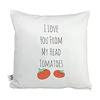 Moonlight Makers, I Love You From My Head Tomatoes, Decorative Pillow Case, 100% Cotton Canvas Pillowcase, Farmhouse Decor, Gift for Home, Funny Design