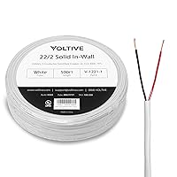 Voltive 22/2 Solid Alarm Wire - CL3 Rated - Oxygen-Free Copper (OFC) - 500 Foot Coilpack - White