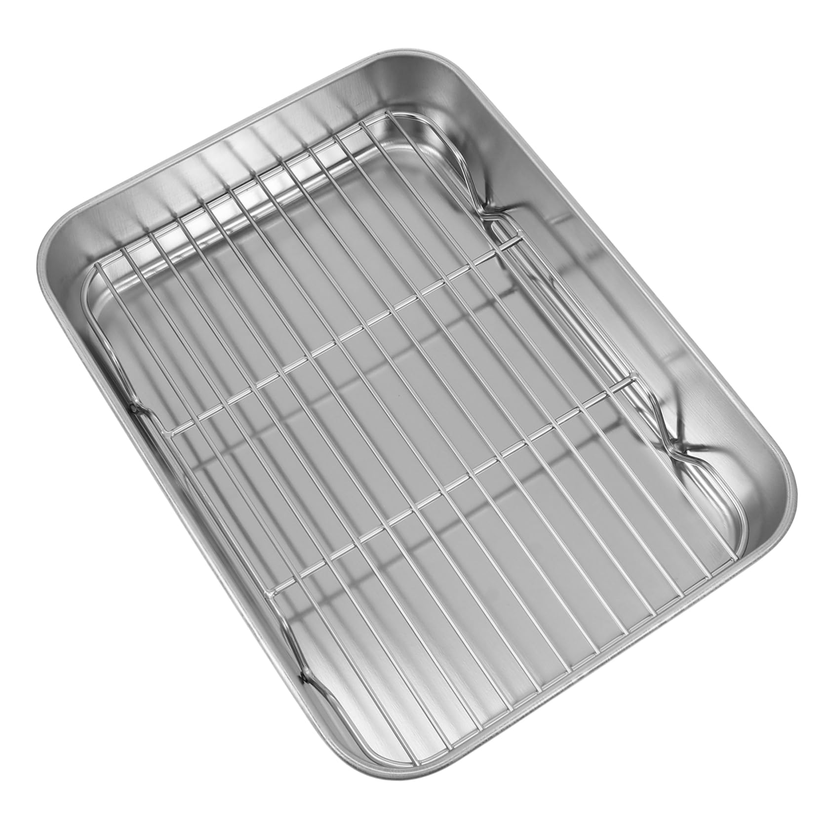 BESTOYARD 1 Set Stainless Steel Bakeware Cake Plates Disposable Pizza Ovens Cupcakes Mini Grill Heavy Duty Aluminum Foil Oven Roaster Pan with Lid Mini Oven Pans Japanese-style Grill Plate