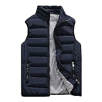 Vcansion Men's Outdoor Casual Stand Collar Vest Padded Jacket Coat Vest