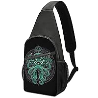 Cthulhu Funny Crossbody Shoulder Backpack Chest Side Bags Sling Daypack for Traveling Hiking Camping