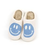 Smiley Face Slippers Smiley Slippers for Women Indoor and Outdoor Smiley Face Slippers for Women House Shoes Soft Slippers for Women and Men (blue,10.5)