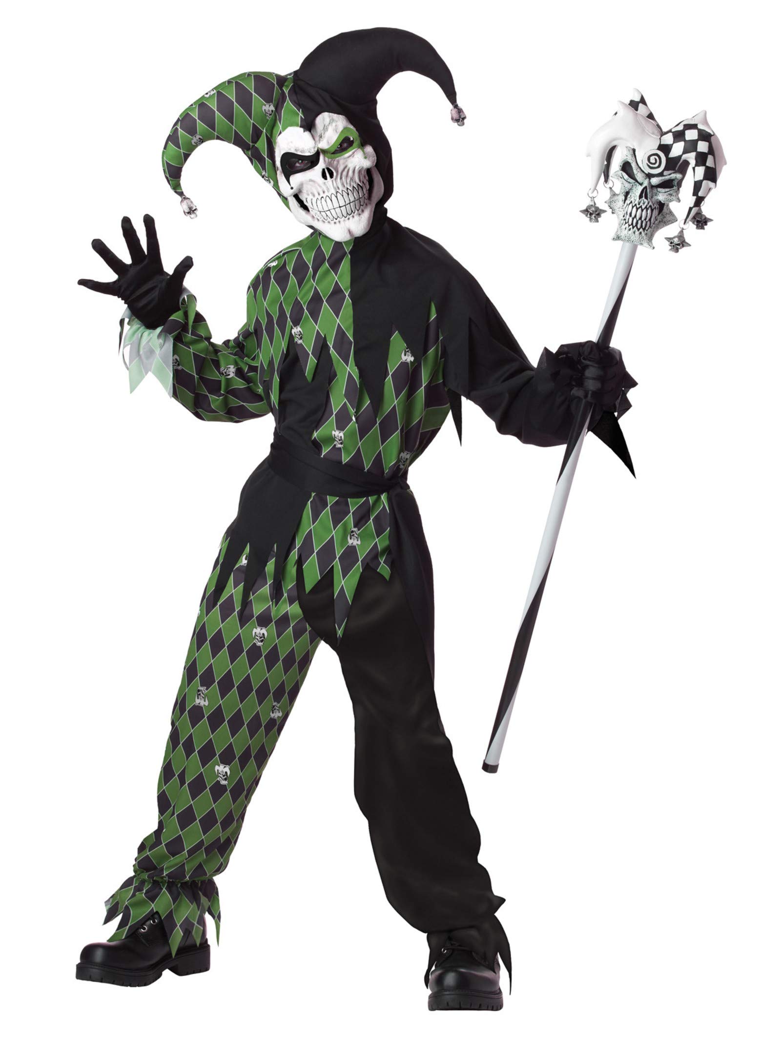 Child Green Scary Jester Costume