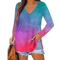 Women's Tops 2023 Casual Dresy Shirt Soft Comfy Long Sleeve V-Neck Shirt Tops Office Pullover Tops