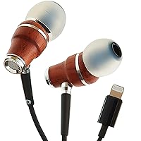 Symphonized MFI Wired Headphones for iPhone, Wooden Lightning Headphones, Wired Earbuds for iPhone with Apple Certified Lightning and Built-in Mic