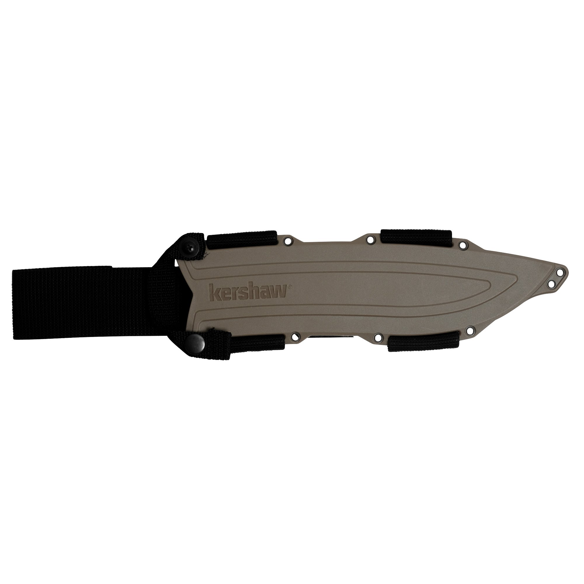 Kershaw Camp 10 - Tan Machete, Fixed Blade Knife, 10-in. 65Mn Carbon Steel Blade Includes Sheath, Camp Series Machete, Outdoor and Survival Tool