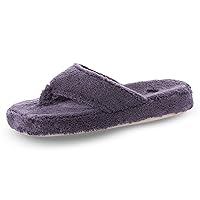 Acorn Women's Spa Thong Slippers with Cloud Contour Comfort - Arch Support and Plush Fluffy Terry Lining, Perfect for Beach, Camping, Poolside, or Bathroom Wear